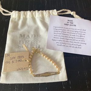 Made in the Deep South Pearl and Bar Pin Bracelet